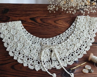 Handmade Crochet Peter Pan Collar – Women's Cotton Lace Accessory