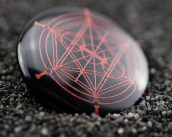 Talisman de démoniste en obsidienne : pièce de décision en pierre gemme D2 pour RPG