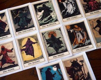 13 Tarot Stickers RPG DnD Classes Sticker Pack