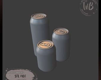 1:6 scale. Soda can for dolls. Soda Pop Can. STL Downloadable File for 3D Printing