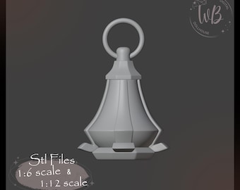 Miniature Lamp. 1:6 scale and 1/12 scale. STL Downloadable File for 3D Printing