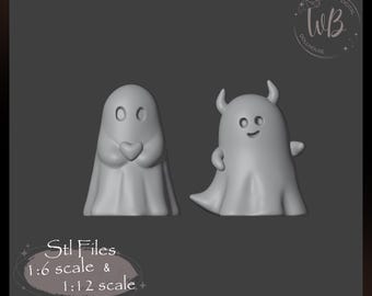 Dollhouse Halloween Ghosts – Miniature STL File (Digital Download)