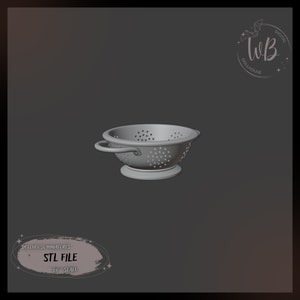 1:6 scale. Colander for the Dollhouse. Miniature dishes for dolls. STL Downloadable File for 3D Printing