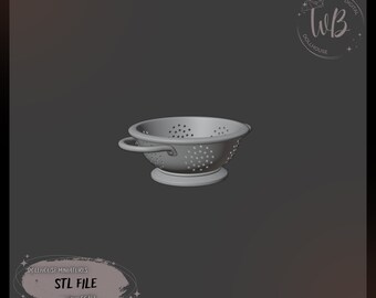 1:6 scale. Colander for the Dollhouse. Miniature dishes for dolls. STL Downloadable File for 3D Printing