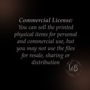 May include: Text on a black background that reads "Commercial License: You can sell the printed physical items for personal and commercial use, but you may not use the files for resale, sharing or distribution". A logo with the text "TWB DOLLHOUSE DIGITAL" is in the bottom right corner.