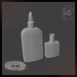 1:6 scale. Miniature Glue Jars for Dollhouse. STL Downloadable File for 3D Printing.