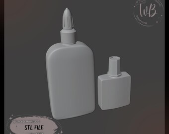 1:6 scale. Miniature Glue Jars for Dollhouse. STL Downloadable File for 3D Printing.