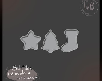 Dollhouse Christmas Plates STL, Miniature 1:6 & 1∶12 (Digital Download)