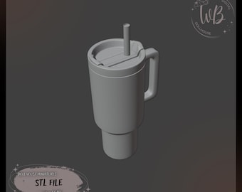 1:6 scale. Miniature Thermal Mug for a Dollhouse.. STL Downloadable File for 3D Printing.