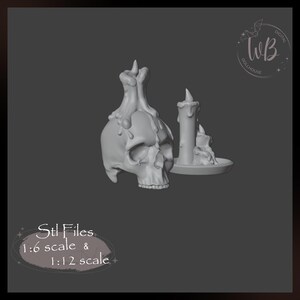 1/12 und 1:6 Halloween Kerzen - Miniatur für Puppenhaus, STL Datei Sofort Download