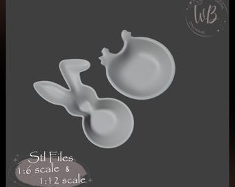 1/12 і 1:6 Scale Easter Candy Bowls – Miniature for Dollhouse, STL File Instant Download