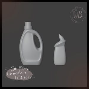 Miniature Dollhouse Cleaning Products. 1:6 & 1 12 scales. STL Downloadable File for 3D Printing.