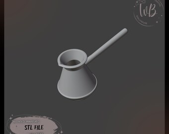 1:6 scale. Cezve. Miniature Cezve for a Dollhouse. STL Downloadable File for 3D Printing