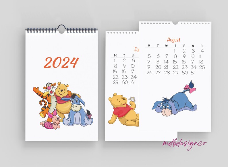 2024 Calendar 2024 Monthly Calendar Printable - Etsy