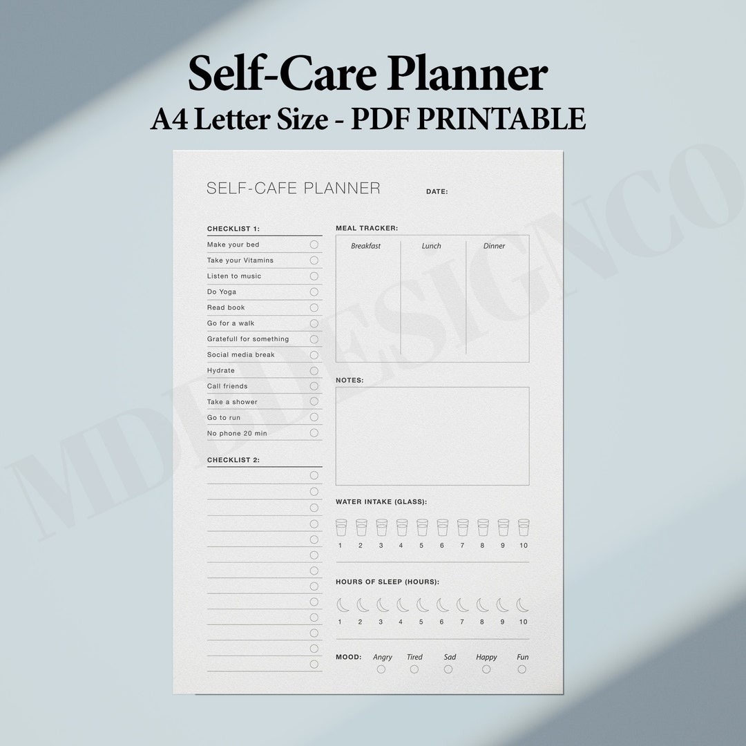 Self Care Planner Printable, Self-care, Daily Routine, Planner, A4 Size ...