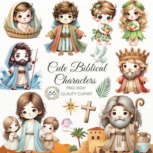 Biblical Characters Clipart,Old Testament,Bible Story PNG,Biblical People Clip Art,Religious Clipart,Sunday School,Jesus Miracles,Crafts