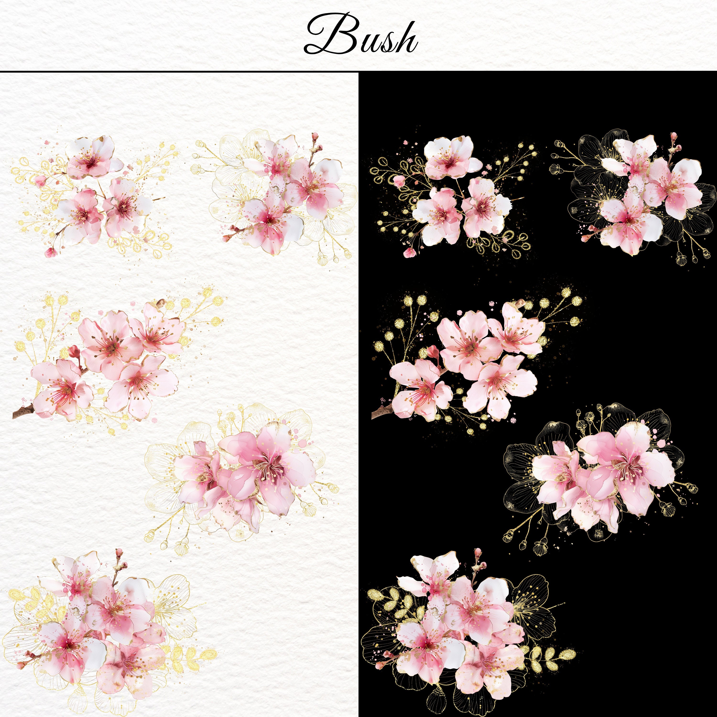 Watercolor Abstract Cherry Blossoms Clipart,abstract Flowers Clipart ...