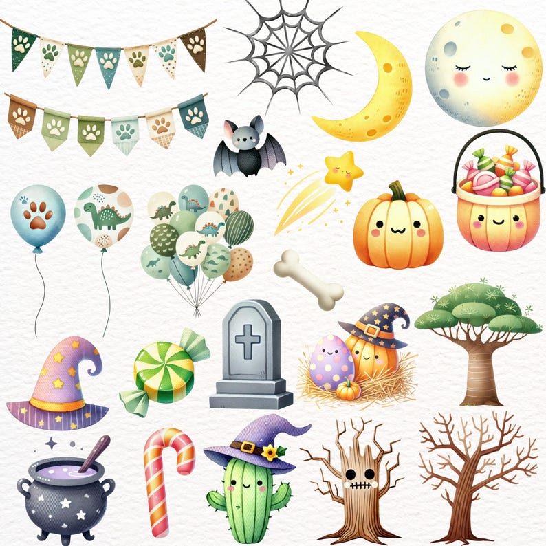 Watercolor Dinosaur Clipart,halloween Dinosaurs Clipart,spooky Dinos