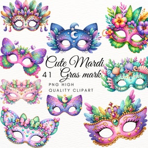 Cute Watercolor Mardi Gras Mask Clipart,Mardi Gras Clipart Bundle,Happy Mardi Gras Carnival,Mardi Gras mask png,Mardi Gras design,Mask Png