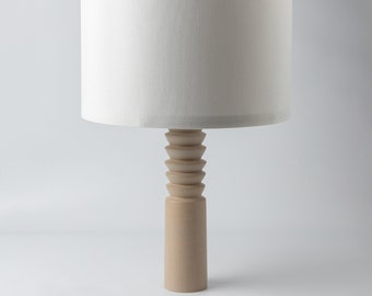 Table Lamp OLYMPOS Gray | Wood Table Lamp | Bedside Lamp | Wooden Lamp | Beech Wood Base Lamp | Decorative Lamp | Wood Lamp | Wood Lampshade