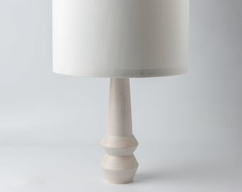 Table Lamp DRYAS White | Wood Table Lamp | Bedside Lamp | Wooden Lamp | Beech Wood Base Lamp | Decorative Lamp | Wood Lamp | Wood Lampshade