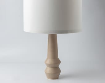 Table Lamp DRYAS Gray | Wood Table Lamp | Bedside Lamp | Wooden Lamp | Beech Wood Base Lamp | Decorative Lamp | Wood Lamp | Wood Lampshade