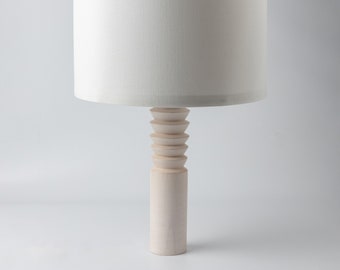 Table Lamp OLYMPOS White | Wood Table Lamp | Bedside Lamp | Wooden Lamp | Beech Wood Base Lamp | Decorative Lamp | Wood Lamp |Wood Lampshade