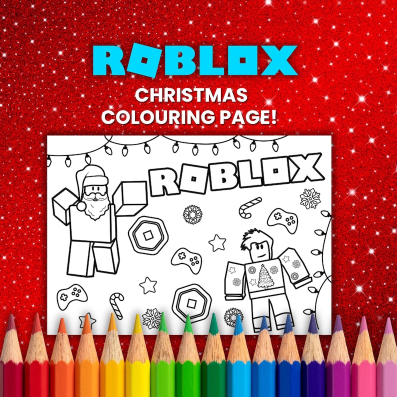 Roblox Christmas Colouring Page, Instant Download, Printable Christmas ...