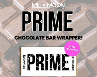 Meta Moon Prime Chocolate Bar Wrapper, Birthday Party Favor (Digital Download)