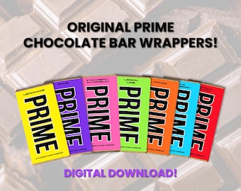 Prime Hydration Chocolate Bar Wrappers, Birthday Party Favors (Digital Download)
