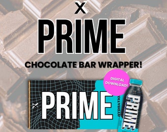 Blue 'X' Prime Drink Chocolate Bar Wrapper, Party Favor (Digital Download)