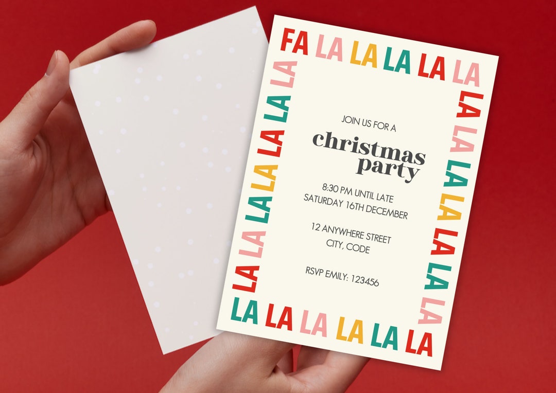 Editable Cute Christmas Party Invitation Template Digital Etsy