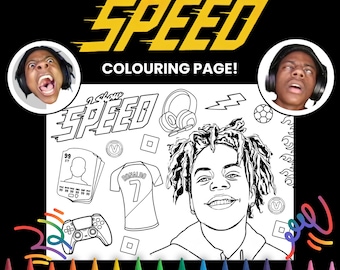 iShowSpeed Coloring Page – Funny YouTuber Printable (Digital Download)