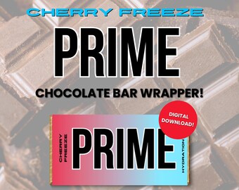 Cherry Freeze Prime Chocolate Bar Wrapper, Party Favor (Digital Download)