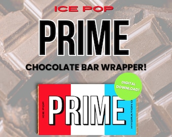 Ice Pop Prime Chocolate Bar Wrapper, Birthday Party Favor (Digital Download)