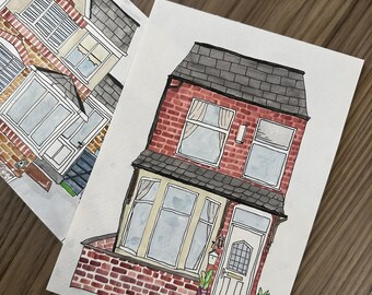 Custom House Portrait Illustration | Personalised Home Drawing | Hand Painted Watercolour Building | New Home, Wedding or Anniversary Gift