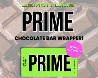Lemon Lime Prime Chocolate Bar Wrapper, Birthday Party Decor (Digital Download)