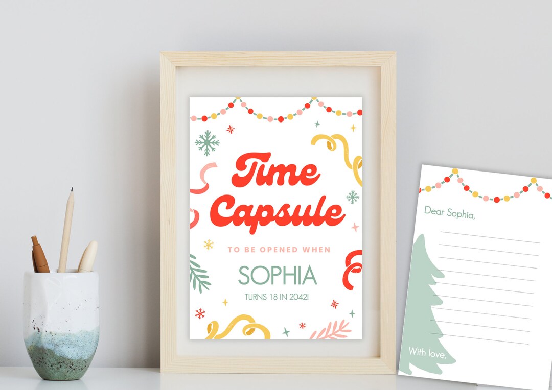 Customisable 1st Birthday Christmas Time Capsule Template Etsy