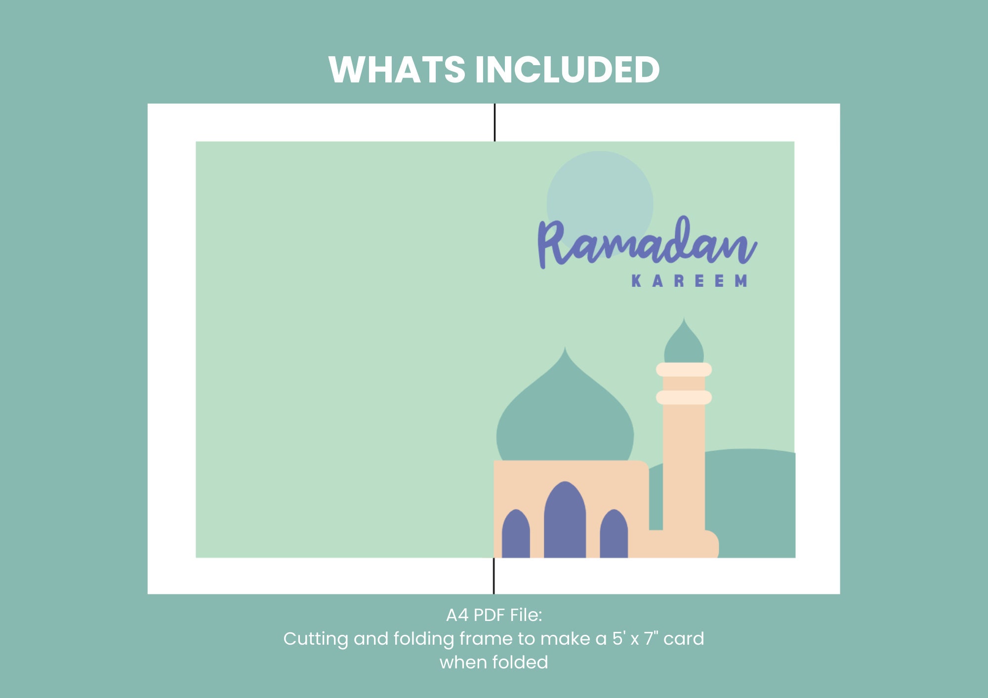 Ramadan Kareem Printable Card, Printable Muslim Greeting Cards, Islamic ...