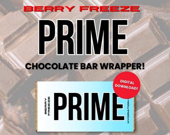 Berry Freeze Prime Chocolate Bar Wrapper, Birthday Party Decor (Digital Download)