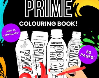 Prime Hydration Coloring Book, 50 Designs (Digital Download)