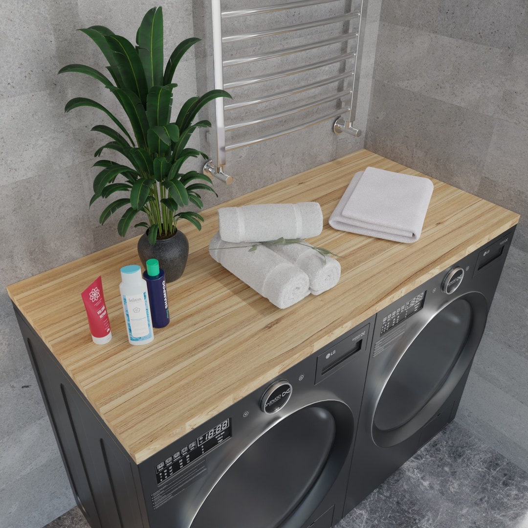 Washer Dryer Countertop Solid Pine Wood Washer and Dryer Etsy