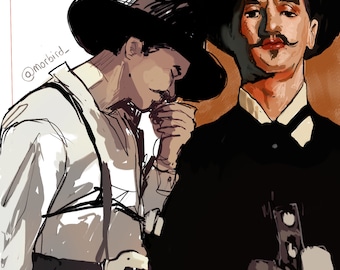 DOC HOLLIDAY, Tombstone 1993, Val Kilmer, Western, movie art, fanart, Tombstone movie, Val Kilmer art,