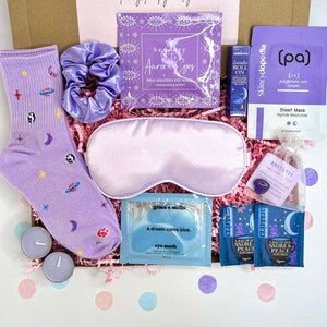 Relaxation Gift Box: Lavender Eye Mask, Socks & Tea