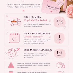 Delivery options for 30th birthday gift for friend with pamper products, birthday treats and personalised card
