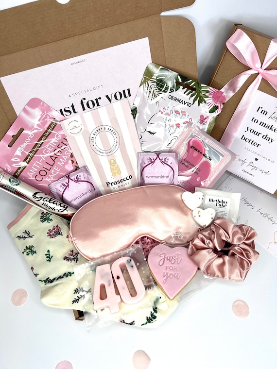 40th Birthday Gift Box for Her, Spa Pamper Hamper, Gifts for Women, Happy 40th Hamper, Gift for 40th Birthday, Personalised 40th Gift Box