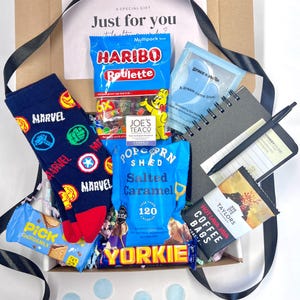 Mens Birthday Gift with Socks, Pamper Box for Him, Present for Man, Hamper for Boyfriend, Gift for Male, Dad Birthday Box, Husband Gifts