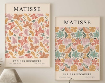 Matisse Flower Set of 2 Prints, Flower Market Print, Floral Wall Art, Vintage Flower Print, Matisse Print, Home Decor, Printable Wall Art