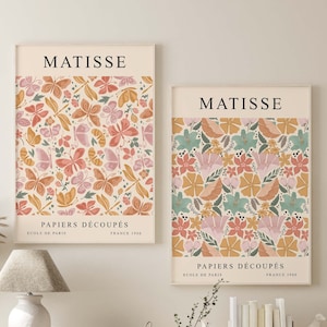 Lot de 2 impressions florales Matisse, impression marché aux fleurs, art mural floral, impression fleurs vintage, impression Matisse, décoration d&#39;intérieur, art mural imprimable