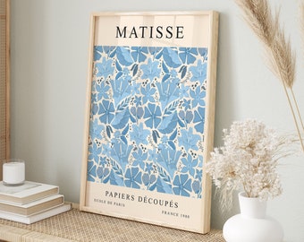 Blue Matisse Print, Flower Market Print, Blue Wall Art, Matisse Flower Poster, Blue Art Prints, Printable Poster, Digital Wall Prints